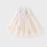 Dave&Bella Girls Summer Pink Mesh Flower Halter Dress