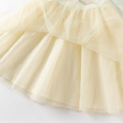 Dave&Bella Kids Girls Summer Classic Lotus Embroidered Chinese-style Mesh Dress