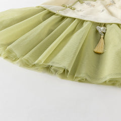 Dave&Bella Toddler Girls Summer Chinese-style Light Yellow Cute Mesh A-line Dress