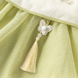 Dave&Bella Toddler Girls Summer Chinese-style Light Yellow Cute Mesh A-line Dress