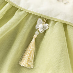 Dave&Bella Toddler Girls Summer Chinese-style Light Yellow Cute Mesh A-line Dress