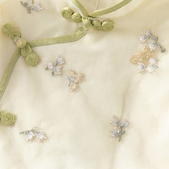 Dave&Bella Toddler Girls Summer Chinese-style Light Yellow Cute Mesh A-line Dress