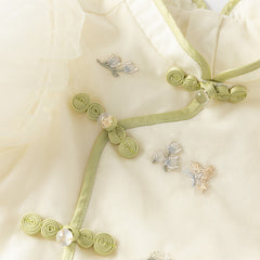 Dave&Bella Toddler Girls Summer Chinese-style Light Yellow Cute Mesh A-line Dress