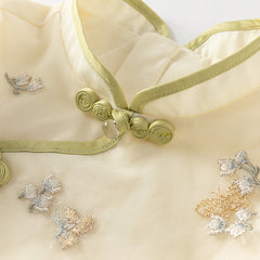 Dave&Bella Toddler Girls Summer Chinese-style Light Yellow Cute Mesh A-line Dress