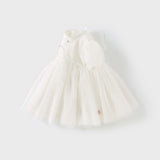 Dave&Bella Toddler Girls Summer Adorable Beige Chinese-style A-line Mesh Dress (Copy)-1