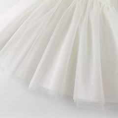 Dave&Bella Toddler Girls Summer Adorable Beige Chinese-style A-line Mesh Dress