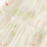 Dave&Bella Toddler Girls Summer Green Floral Print Chinese-style Casual Party Mesh Dress