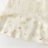 Dave&Bella Toddler Girls Summer Green Floral Print Chinese-style Casual Party Mesh Dress