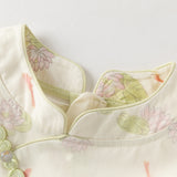 Dave&Bella Toddler Girls Summer Elegant Floral Print Mesh Cheongsam-style Dress (Copy)-1