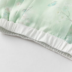 Dave&Bella Toddler Girls Summer Elegant Grey Green Chinese-style A-line Mesh Skirt Set