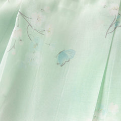 Dave&Bella Toddler Girls Summer Elegant Grey Green Chinese-style A-line Mesh Skirt Set