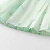 Dave&Bella Toddler Girls Summer Elegant Grey Green Chinese-style A-line Mesh Skirt Set