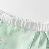 Dave&Bella Toddler Girls Summer Elegant Grey Green Chinese-style A-line Mesh Skirt Set