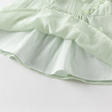 Dave&Bella Toddler Girls Summer Elegant Grey Green Chinese-style A-line Mesh Skirt Set