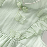 Dave&Bella Toddler Girls Summer Elegant Grey Green Chinese-style A-line Mesh Skirt Set