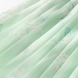 Dave&Bella Toddler Girls Summer Elegant Grey Green Chinese-style A-line Mesh Skirt Set