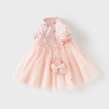Dave&Bella Toddler Girls Summer Sweet Pink Chinese-style Floral A-line Party Mesh Dress