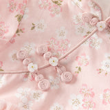 Dave&Bella Toddler Girls Summer Sweet Pink Chinese-style Floral A-line Party Mesh Dress