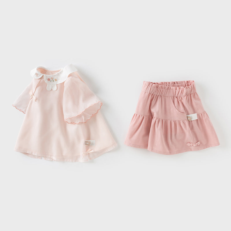 Dave&Bella Toddler Girls Summer Sweet Pink Casual T-shirt Short Set