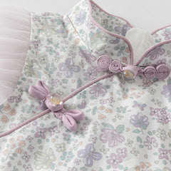 Dave&Bella Toddler Girls Summer Elegant Floral Chinese-style A-line Princess Mesh Dress