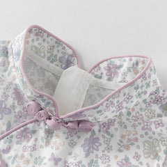 Dave&Bella Toddler Girls Summer Elegant Floral Chinese-style A-line Princess Mesh Dress