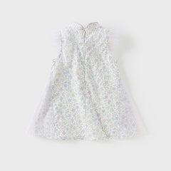 Dave&Bella Toddler Girls Summer Elegant Floral Chinese-style A-line Princess Mesh Dress