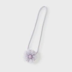 Dave&Bella Kids Girls Summer Pretty Sleeveless Grey Purple Flower Mesh Dress (wallet bag)