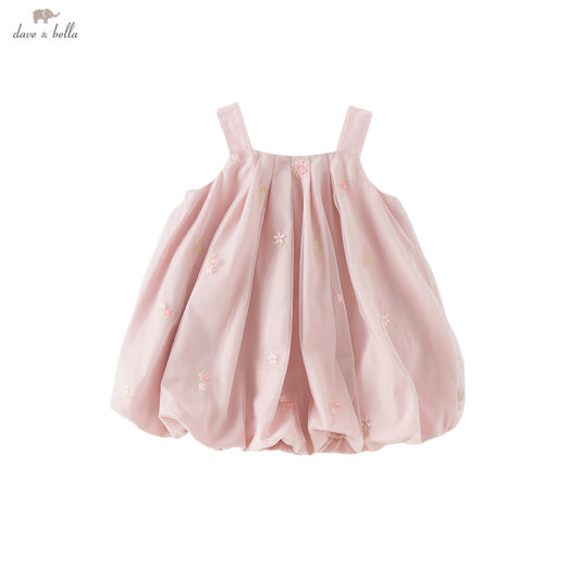Dave&Bella Girls Summer Pink Tulle Mesh Sleeveless Princess Jellyfish Style Dress