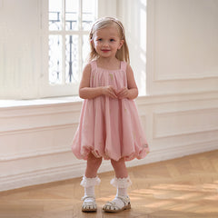 Dave&Bella Girls Summer Pink Tulle Mesh Sleeveless Princess Jellyfish Style Dress