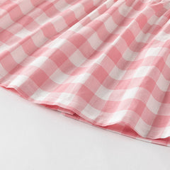 Dave&Bella Girls Summer Pink White Plaid Top Shorts Set