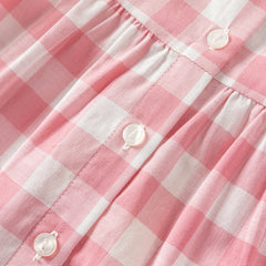 Dave&Bella Girls Summer Pink White Plaid Top Shorts Set