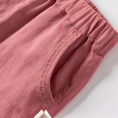 Dave&Bella Girls Summer Pink White Plaid Top Shorts Set