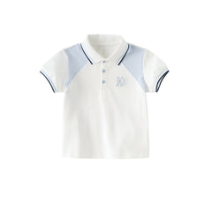 Dave&Bella Boys Summer Cotton White College Style  Polo T-shirt Top