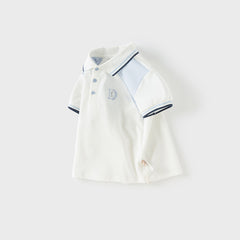 Dave&Bella Boys Summer Cotton White College Style  Polo T-shirt Top