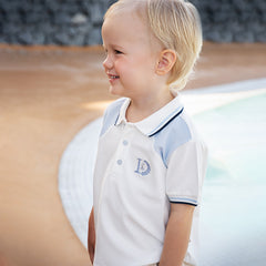 Dave&Bella Boys Summer Cotton White College Style  Polo T-shirt Top