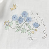 Dave&Bella Toddler Girls Summer Cute White Flower Print Breathable Cotton T-shirt Tops