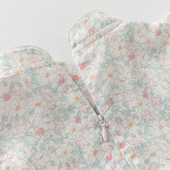 Dave&Bella Kids Girls Summer Green Floral Print Classic Chinese-style T-shirt Pant Sets