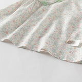 Dave&Bella Kids Girls Summer Green Floral Print Classic Chinese-style T-shirt Pant Sets