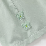 Dave&Bella Kids Girls Summer Green Floral Print Classic Chinese-style T-shirt Pant Sets