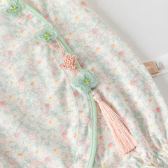 Dave&Bella Baby Girls Summer Green Print Chinese-style Soft Rompers