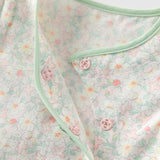 Dave&Bella Baby Girls Summer Green Print Chinese-style Soft Rompers
