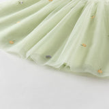 Dave&Bella Toddler Girls Summer Green Mesh Elegance Princess Dress (wallet bag)