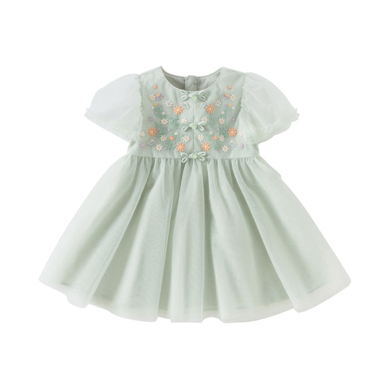 Dave&Bella Girls Summer Green Mesh Princess Dress