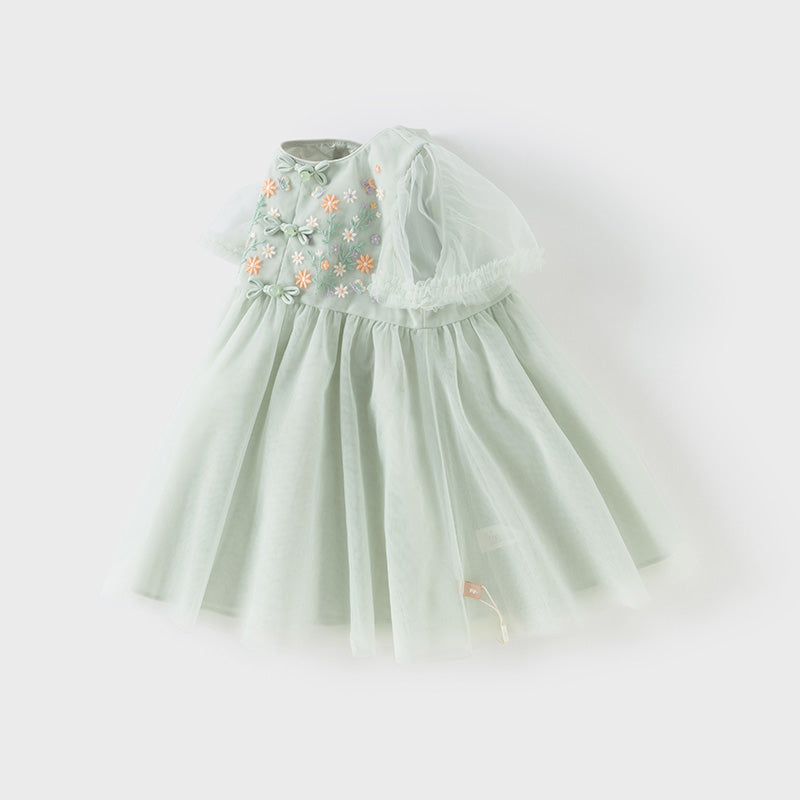 Dave&Bella Girls Summer Green Mesh Princess Dress