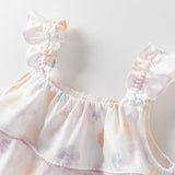 Dave&Bella Toddler Girls Summer Adorable Cotton Floral Halter Top Short Pant Sets