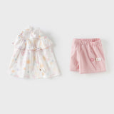 Dave&Bella Toddler Girls Summer Adorable Cotton Floral Halter Top Short Pant Sets