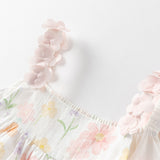 Dave&Bella Toddler Girls Summer Cotton Cute Floral Print Halter Dress