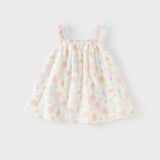 Dave&Bella Toddler Girls Summer Cotton Cute Floral Print Halter Dress
