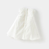 Dave&Bella Toddler Girls Summer Princess White Fantasy Graduation Tulle Dress