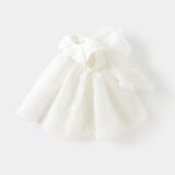 Dave&Bella Toddler Girls Summer Princess White Fantasy Graduation Tulle Dress